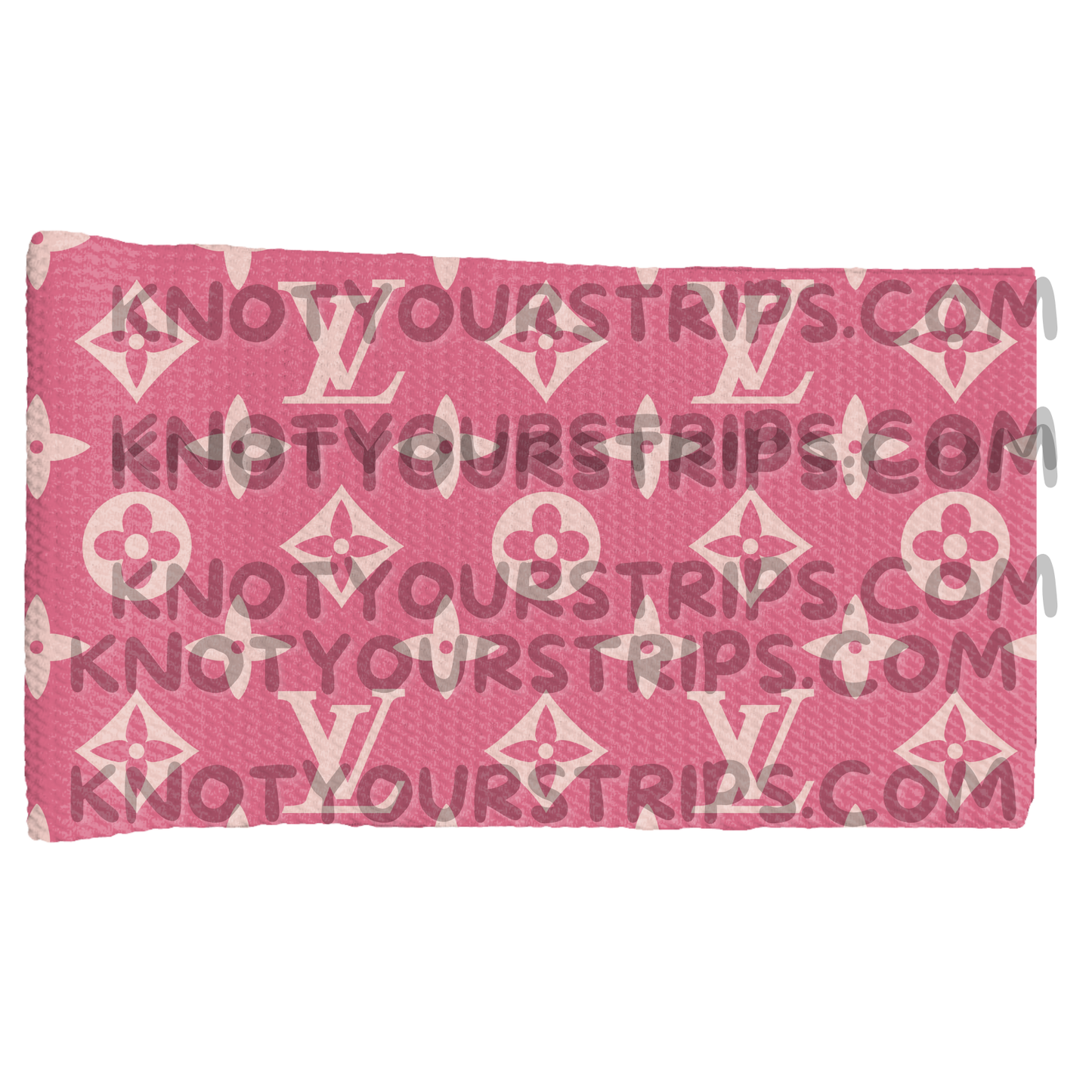 Pink boujee with cream letters strip