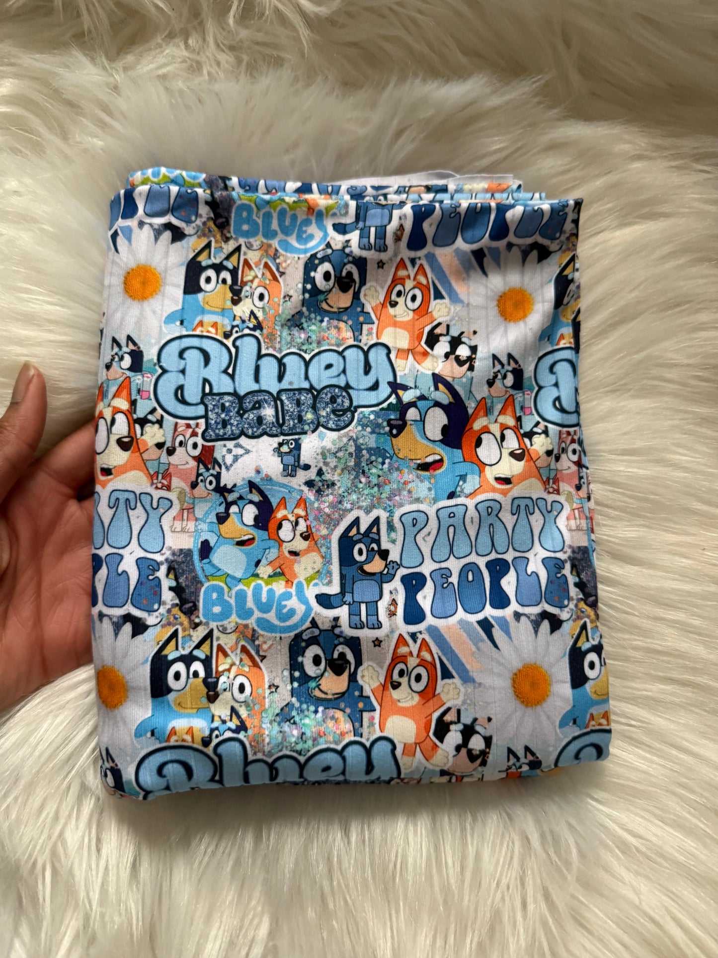 Bluey babe collage brushed ribknit
