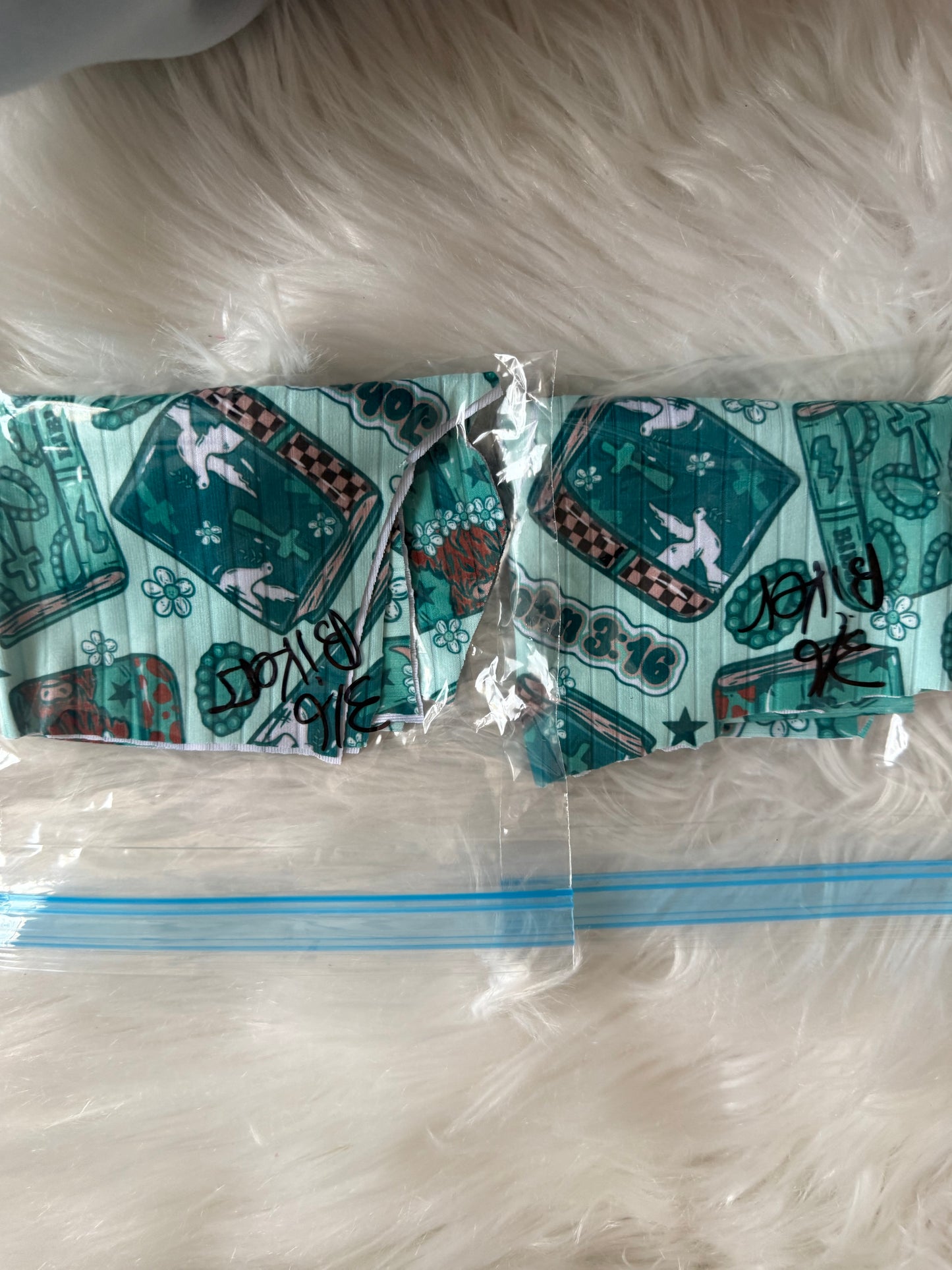 3/6 Turqoise Bible biker shorts