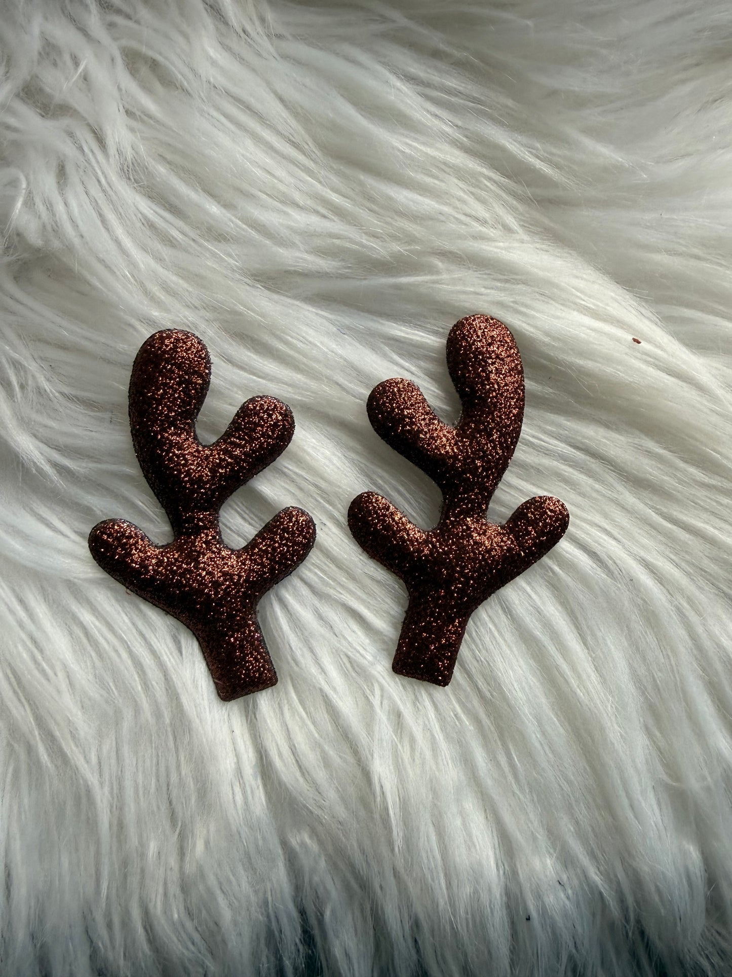 Brown glitter deer antlers bow accessories