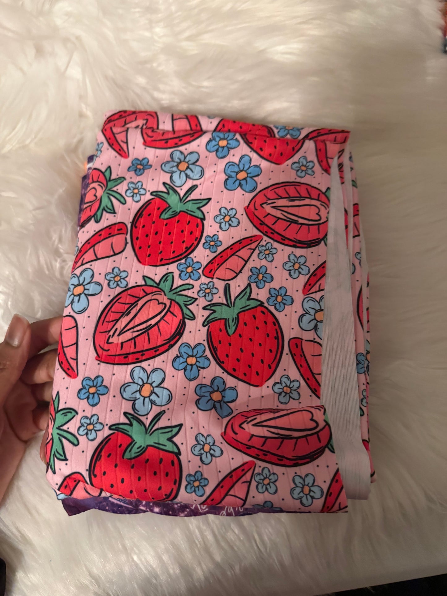 Strawberries Brushed ribknit