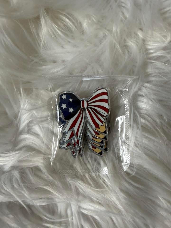 Flag bow acrylic flat back