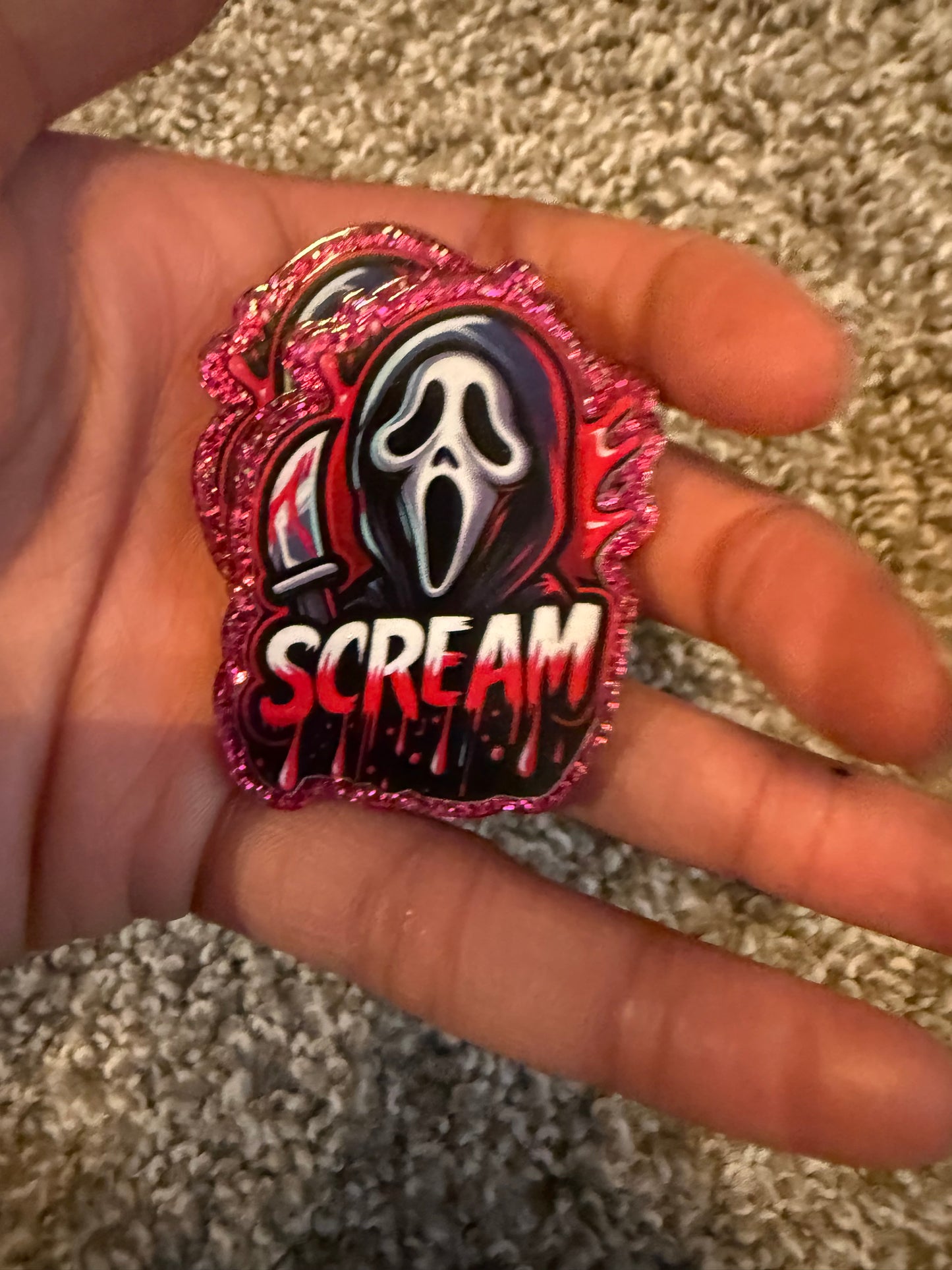 Scream acrylic flat back