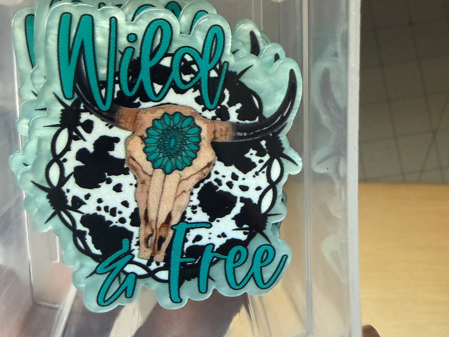 Wild and free acrylic flat back