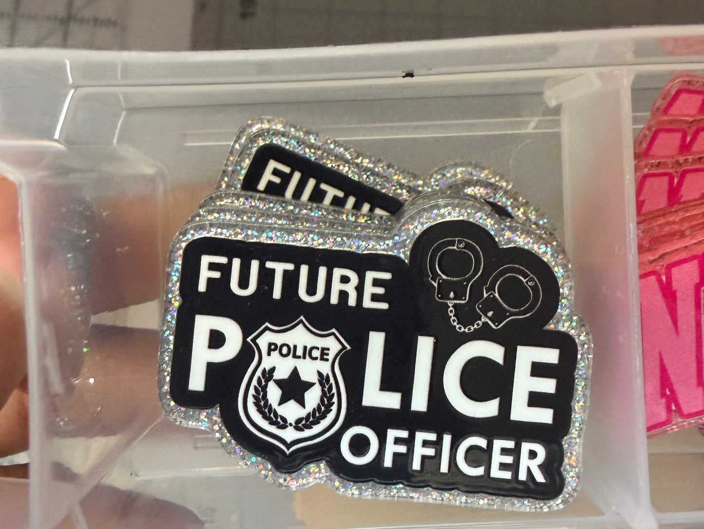 Future police officer acrylic flat back