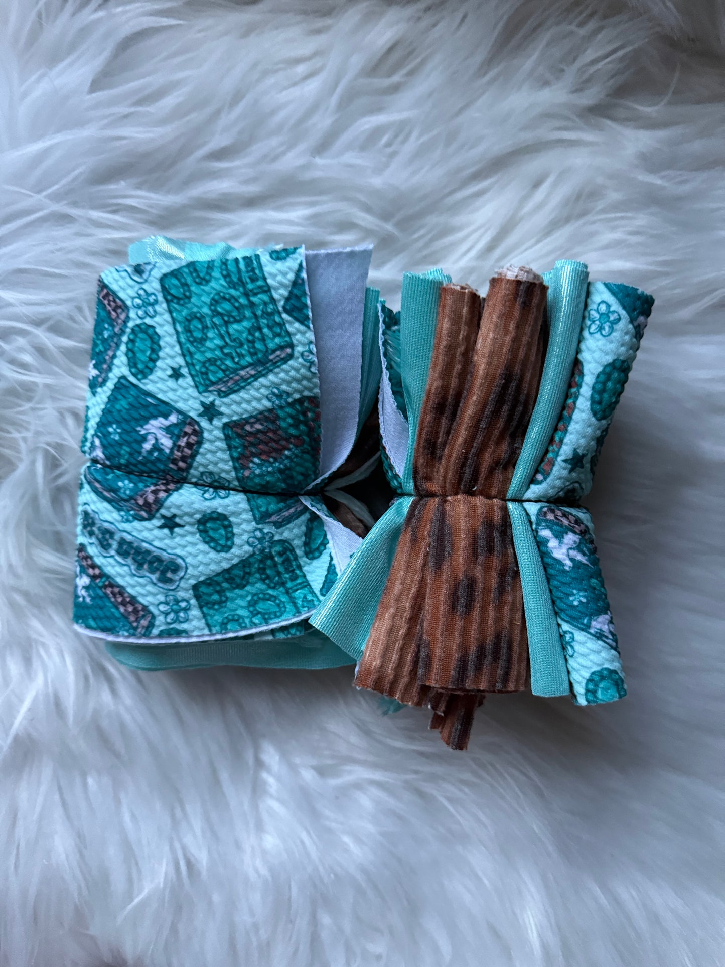 Turqoise cheetah strip bundle of 3