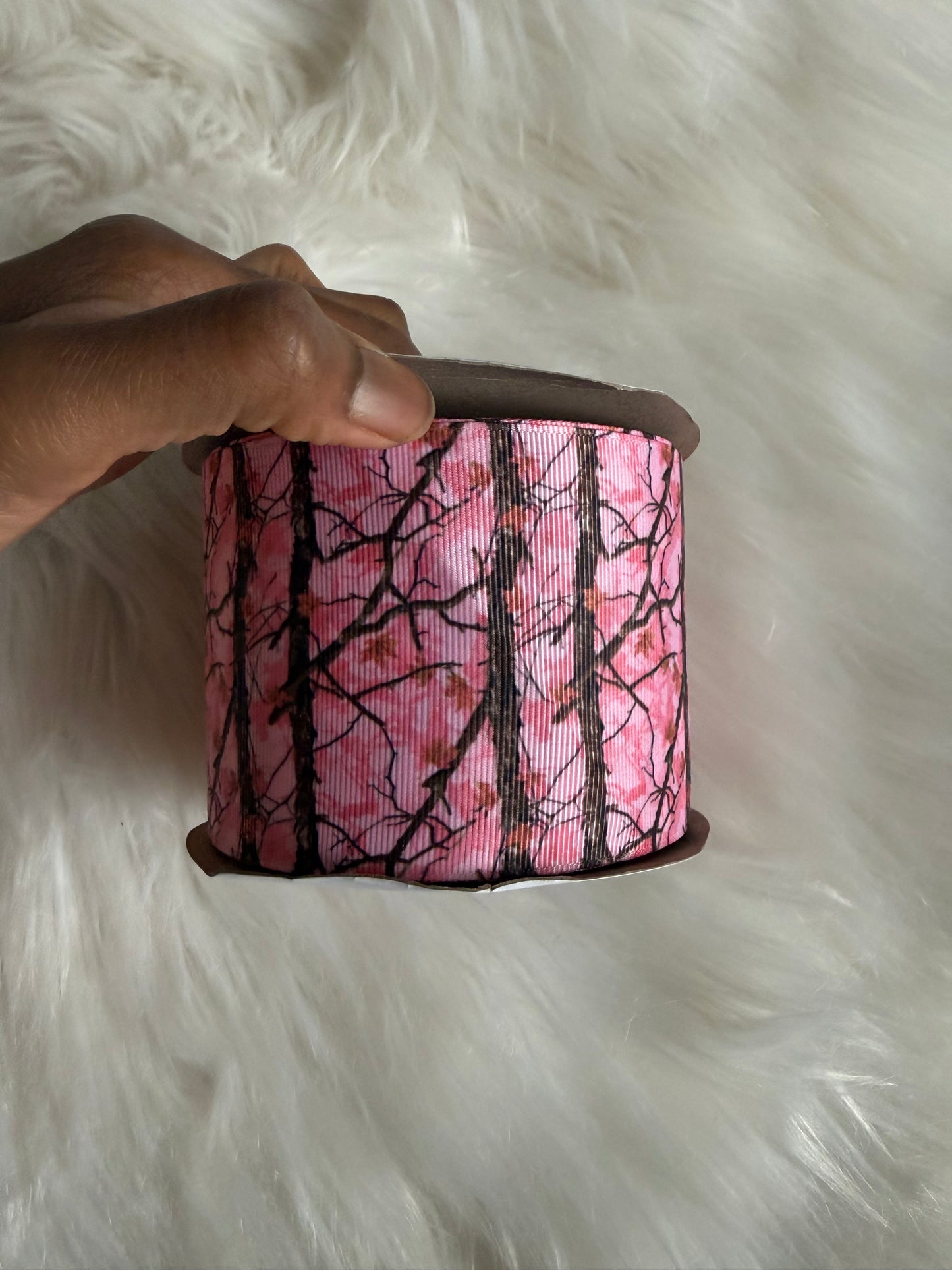 Pink camo 3 inch ribbon