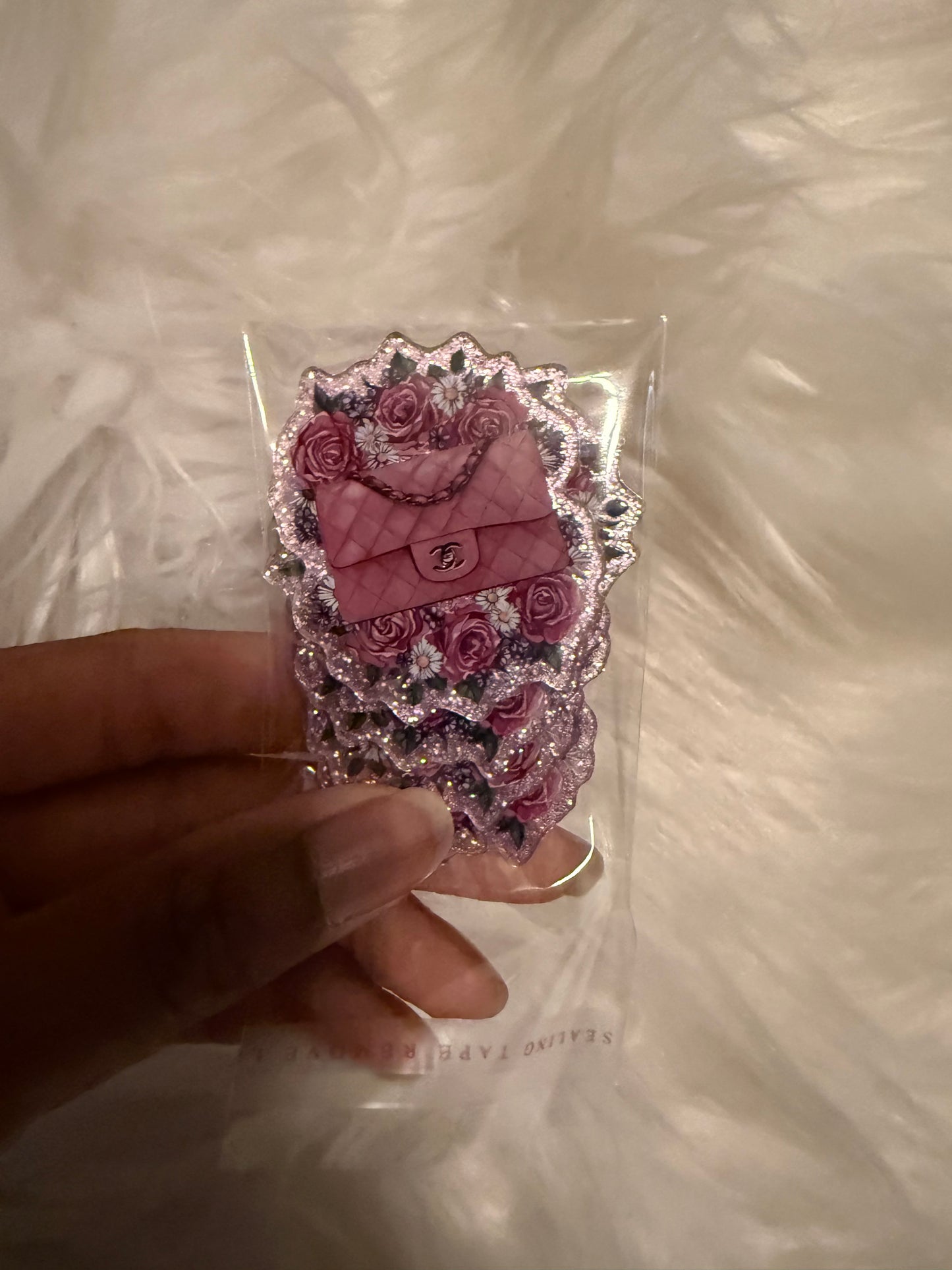 Boujee purse acrylic flat back