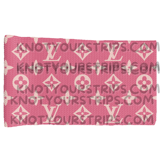 Pink boujee with cream letters     strip