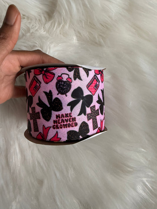 Make heaven  crowded 3 inch ribbon