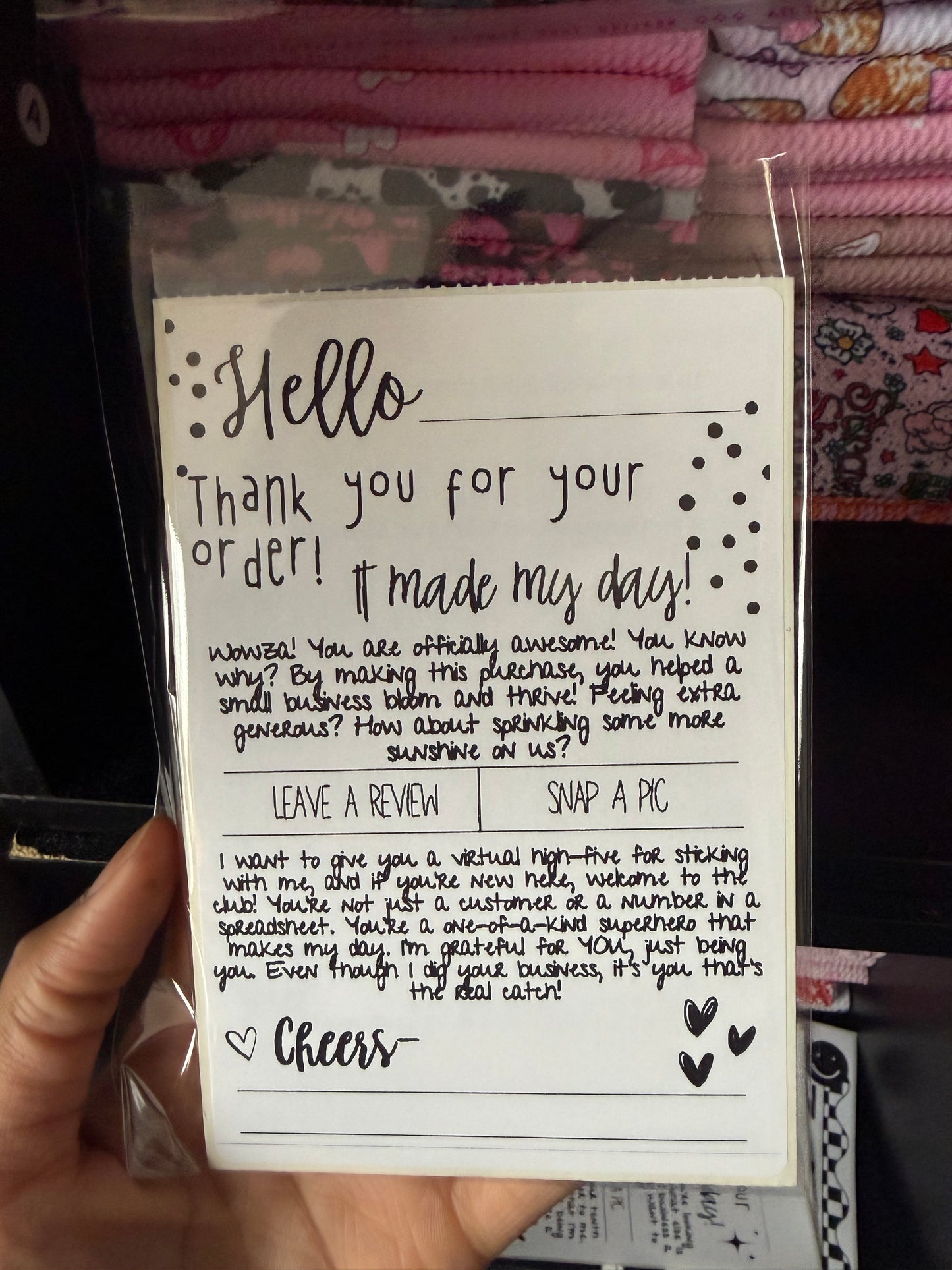 Hello … thank you for your order 4x6 packaging sticker verse 1