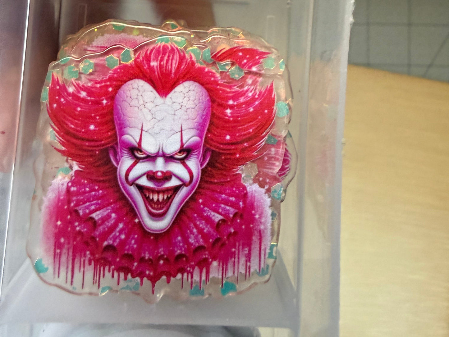 Pink pennywise acrylic flat back