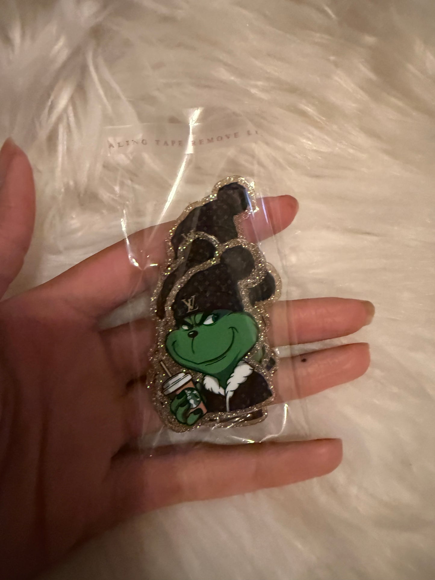 Boujee green guy acrylic flat back