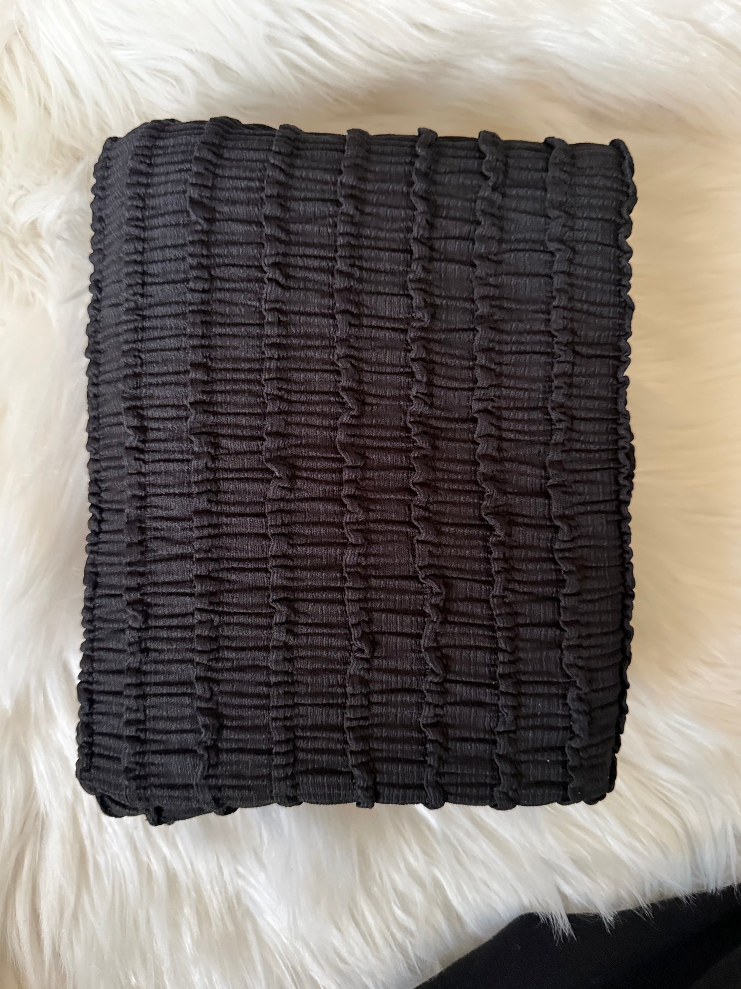 Black ruffle knit