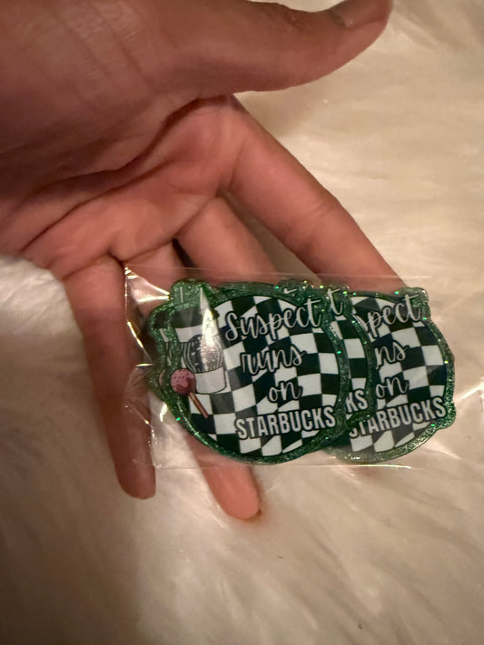 Runs on Starbucks acrylic flat back