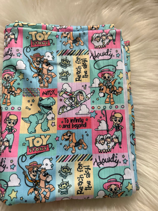 Toy Story collage brushed ribknit