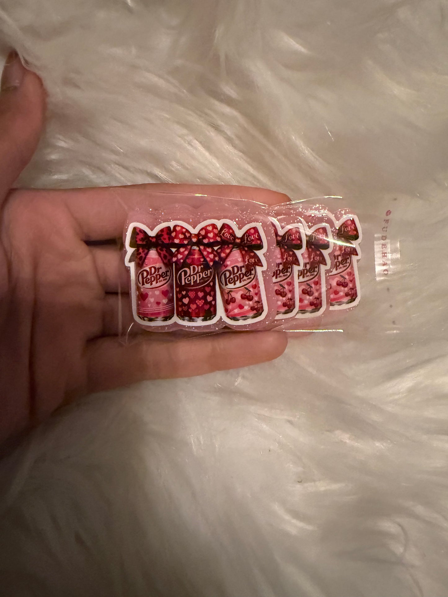Dr Pepper with bows acrylic flat back