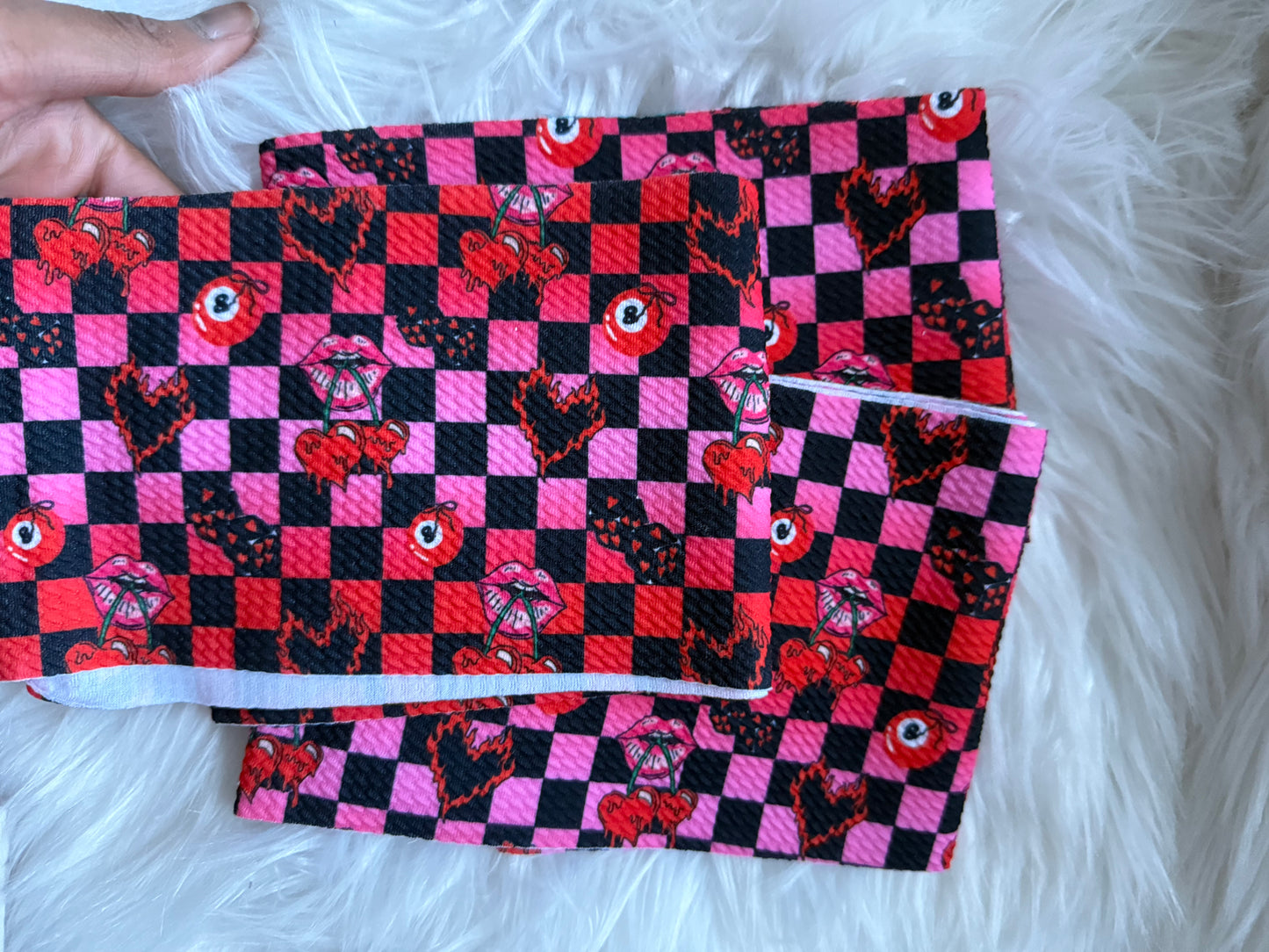 Pink checkered and spades thin scuba strip