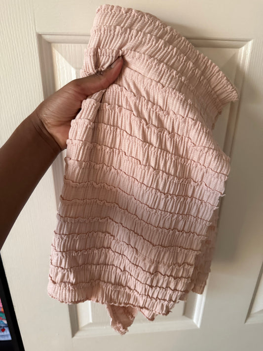 Dusty pink  ruffle knit fabric