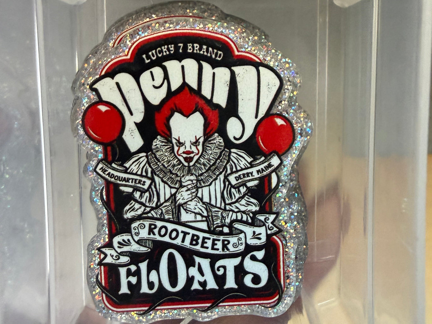 Dancing clown penny acrylic flat back