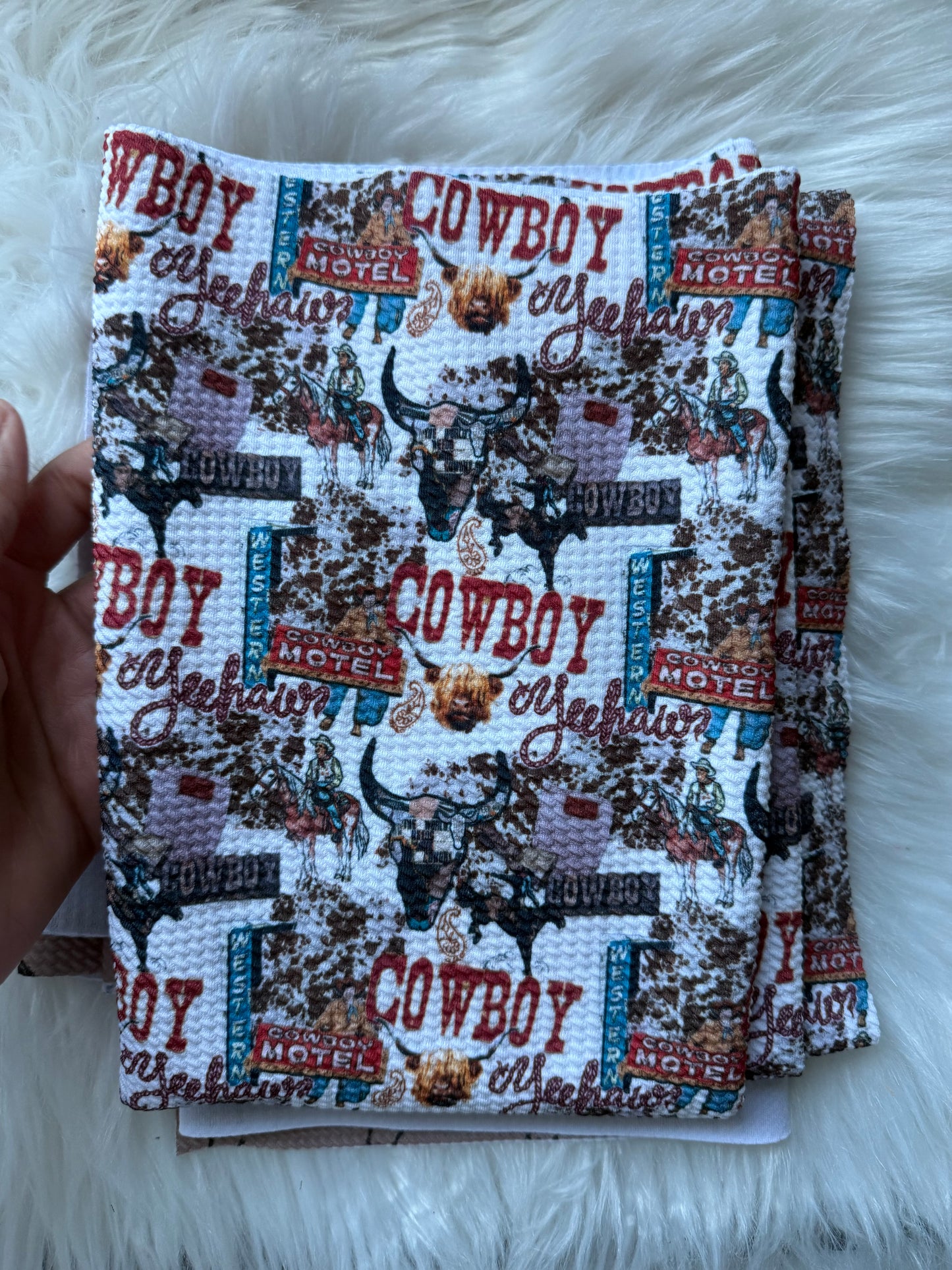 Cowboy collage bullet half yard