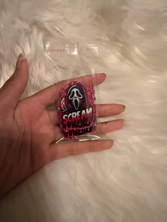 Scream acrylic flat back