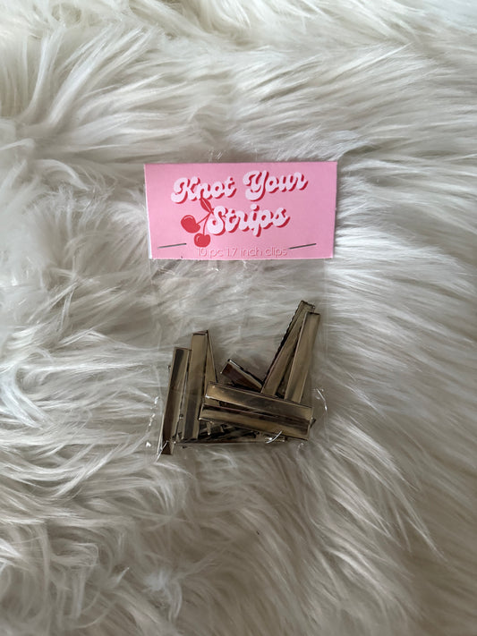 1.7 inch silver clips 10pc