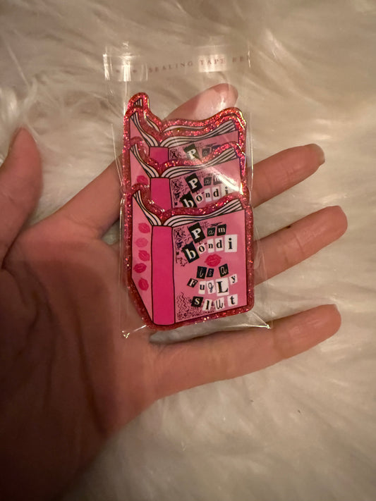 Burn book acrylic flat back
