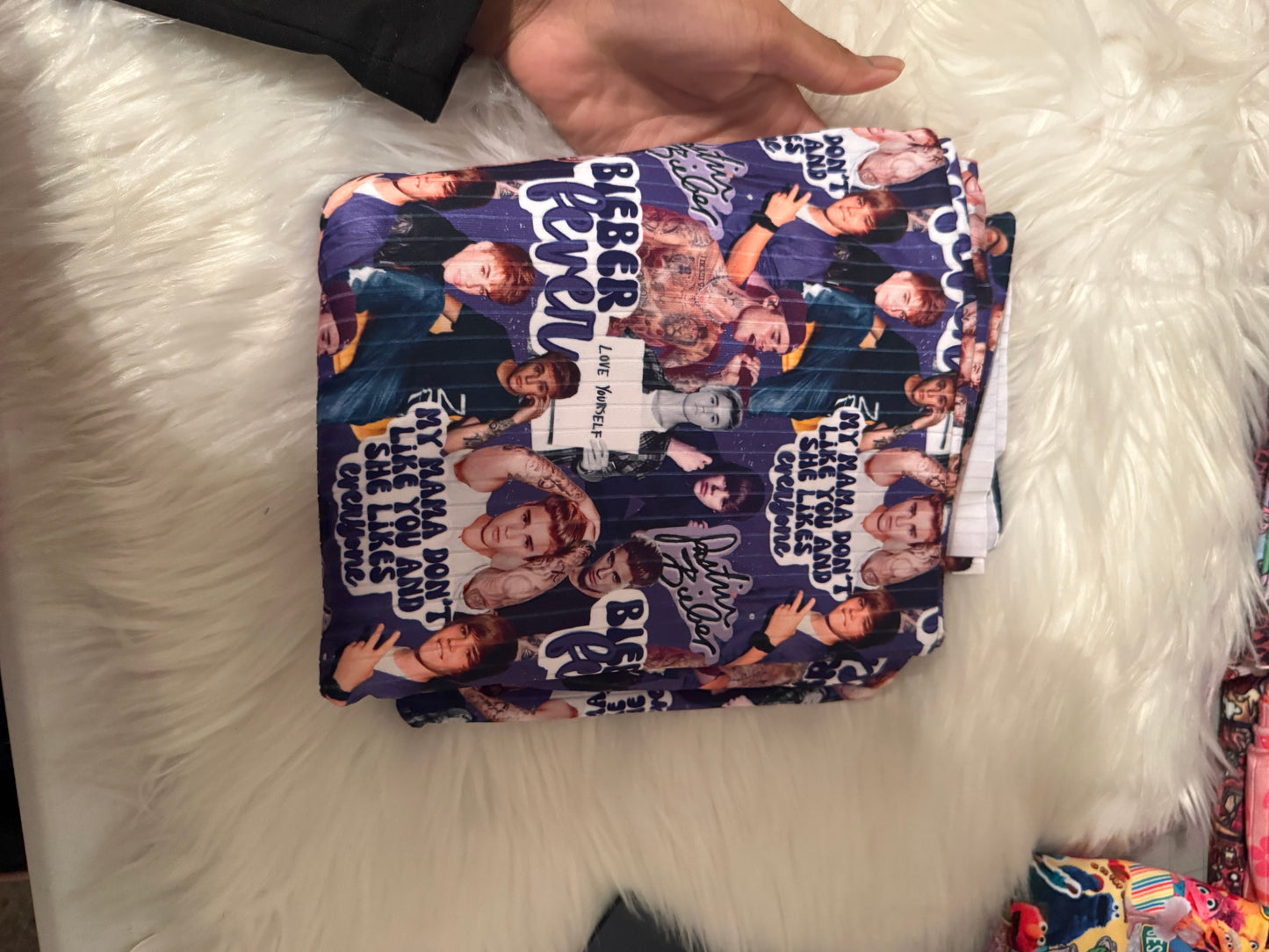 Justin beiber collage Brushed ribknit