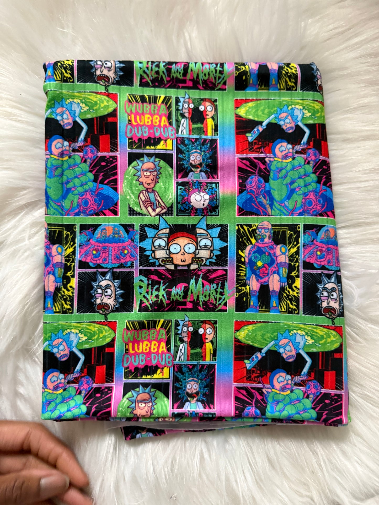 Rick Morty collage Brushed ribknit