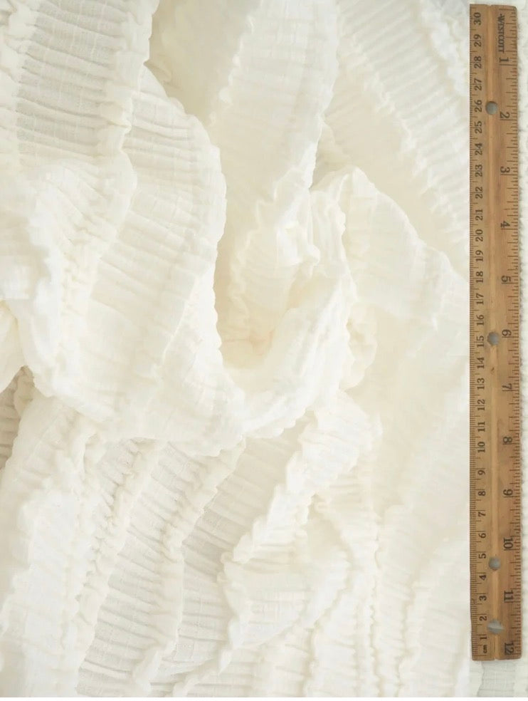 White ruffle knit
