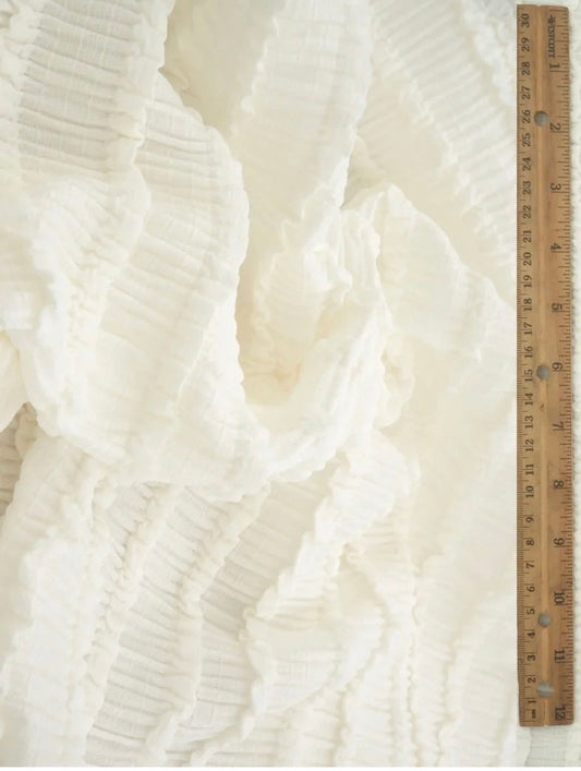 White ruffle knit