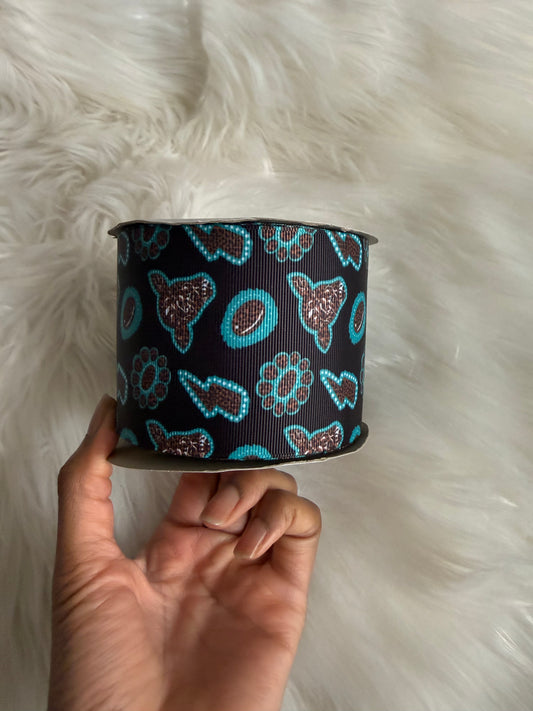 Turqoise stones 3 inch ribbon