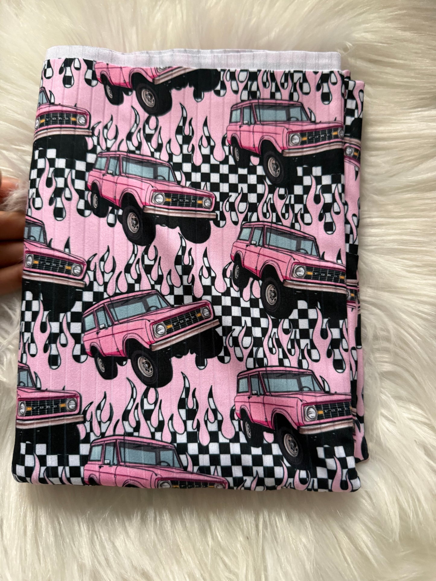 Checkered jeeps brushed ribknit