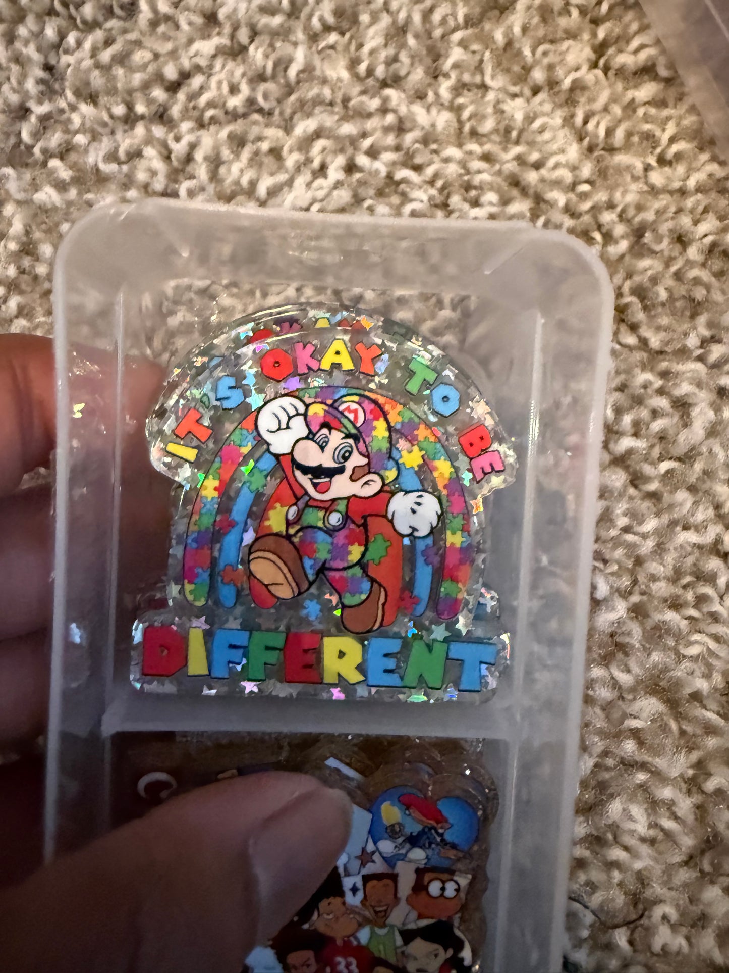 Its okay to be different Mario acrylic flat back