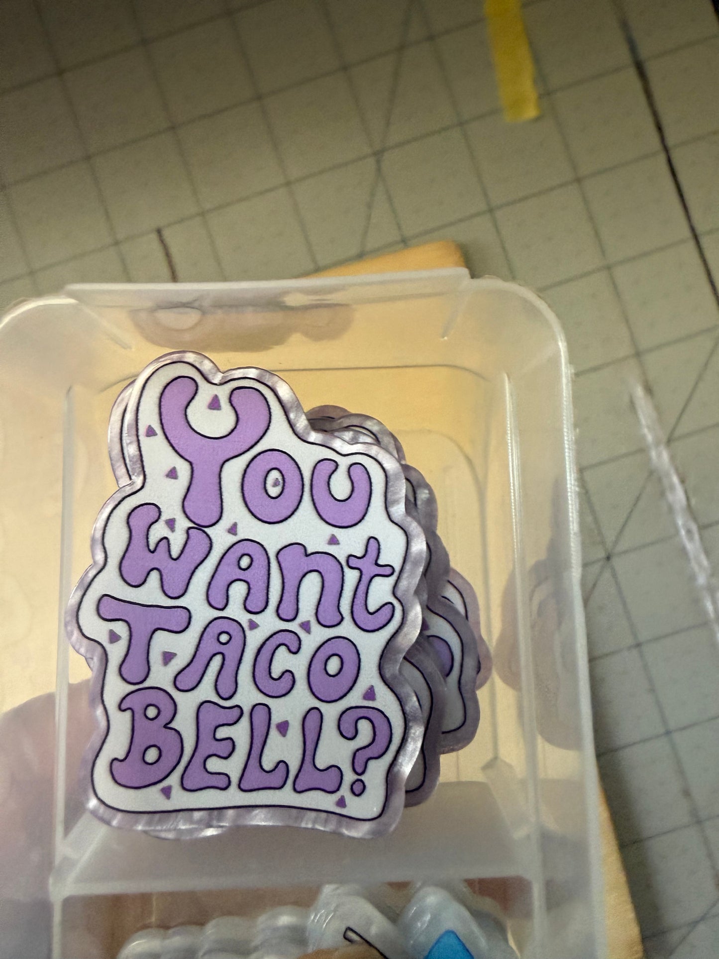 You want Taco Bell acrylic flat back
