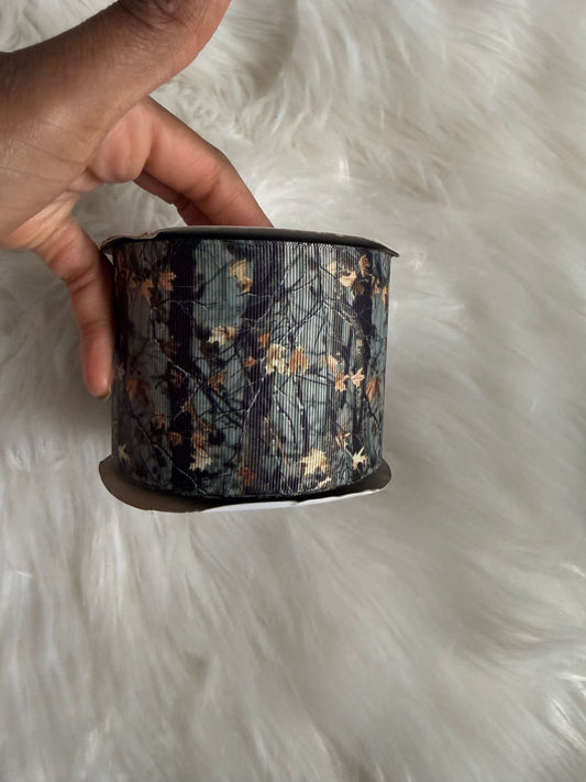 Green camo 3 inch ribbon