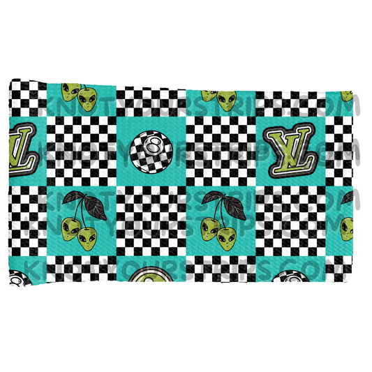 Stay weird checkered cord strip