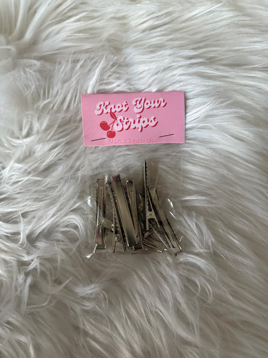 2.3 inch silver clips 10pc