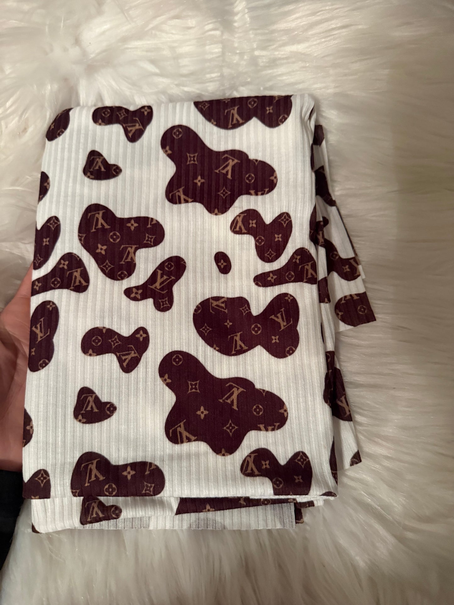 Boujee cowprint skinny ribknit