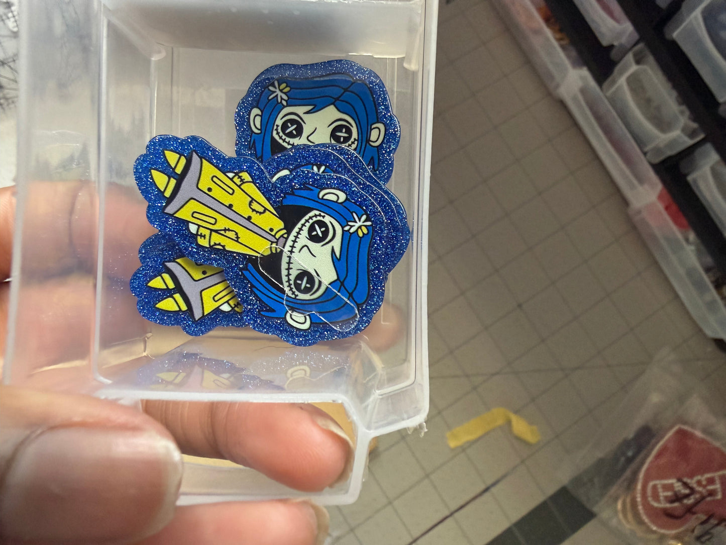 Coraline doll acrylic flat back