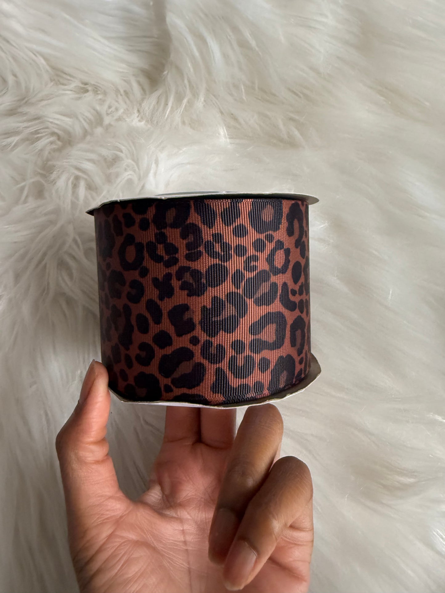 Brown cheetah 3 inch ribbon