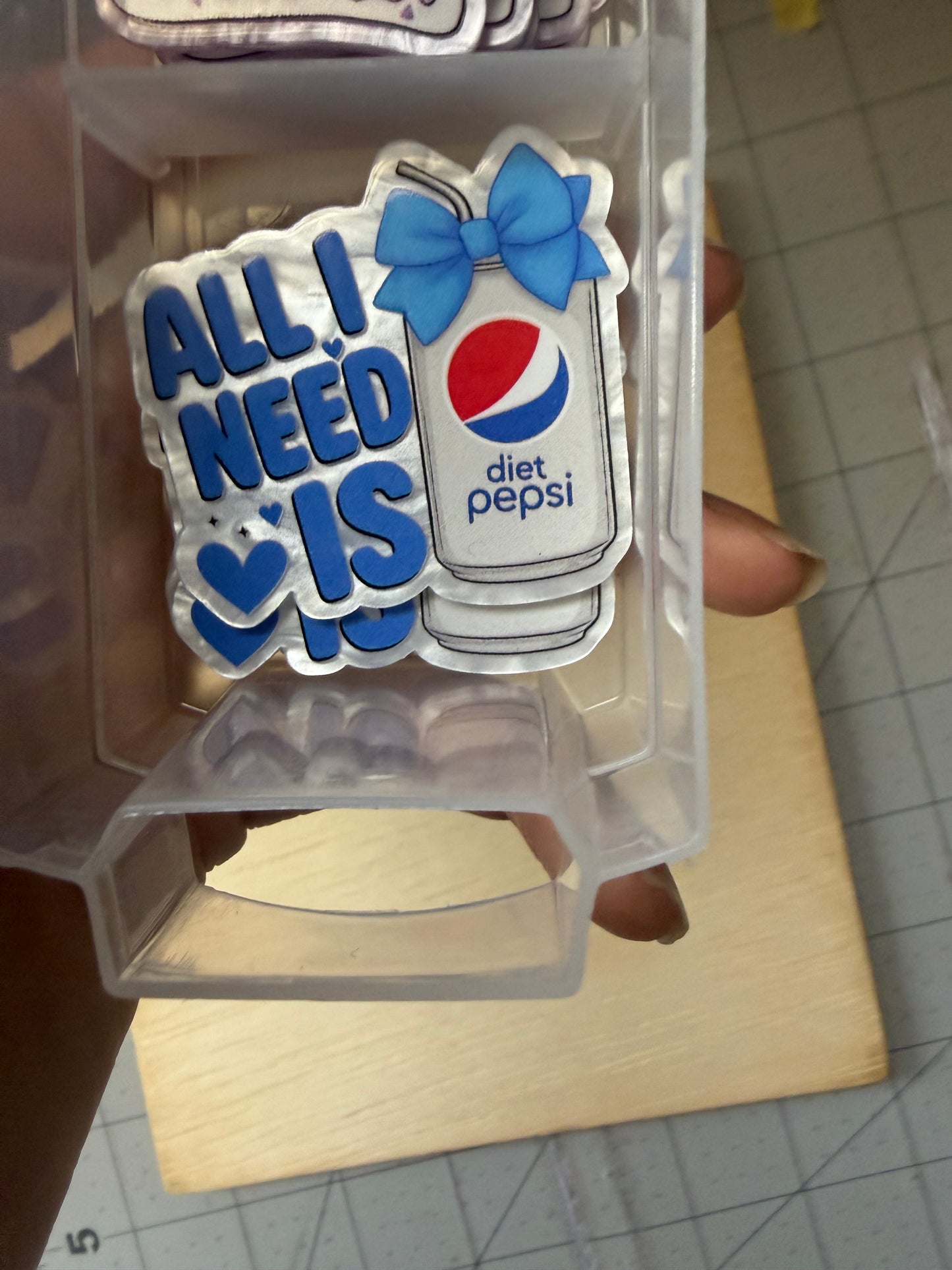 All I need is diet  Pepsi acrylic flat back
