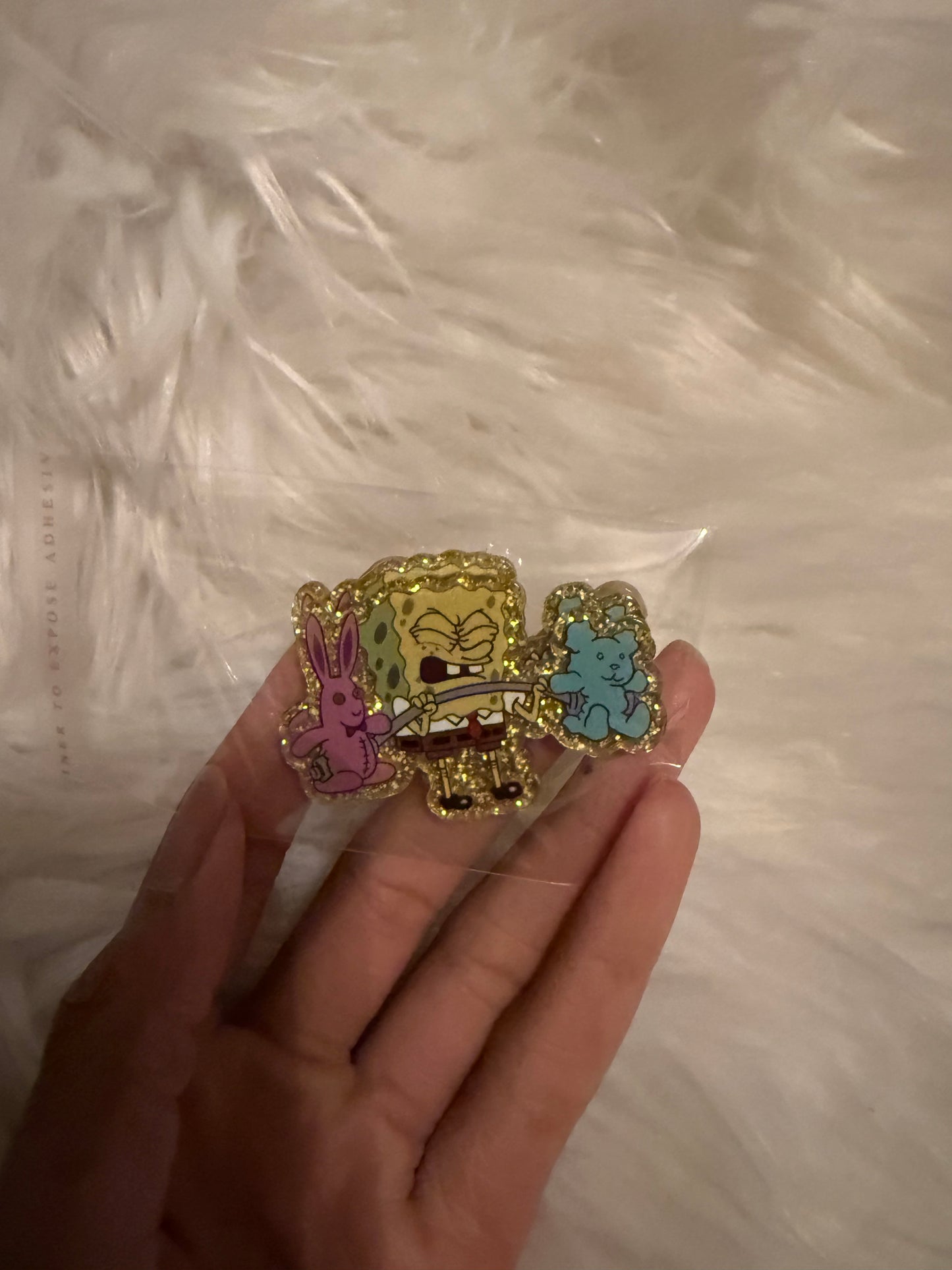 SpongeBob weigh lift acrylic flat back