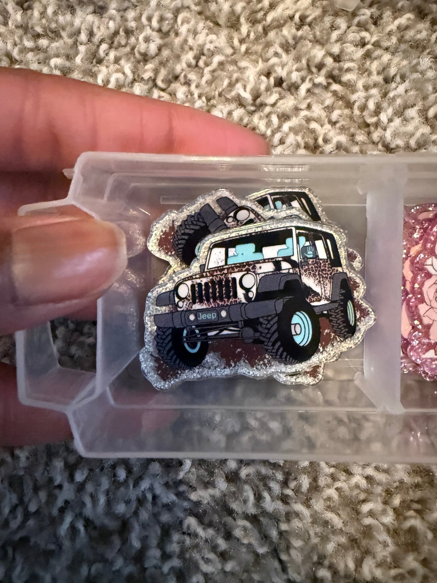 Dirt jeep acrylic flat back