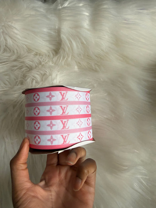 Pink newborn stripes 3 inch ribbon