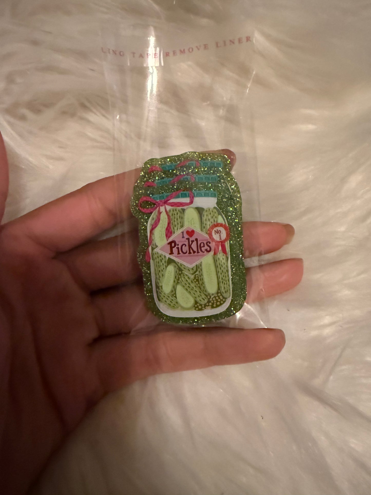 Pickle jar acrylic flat back